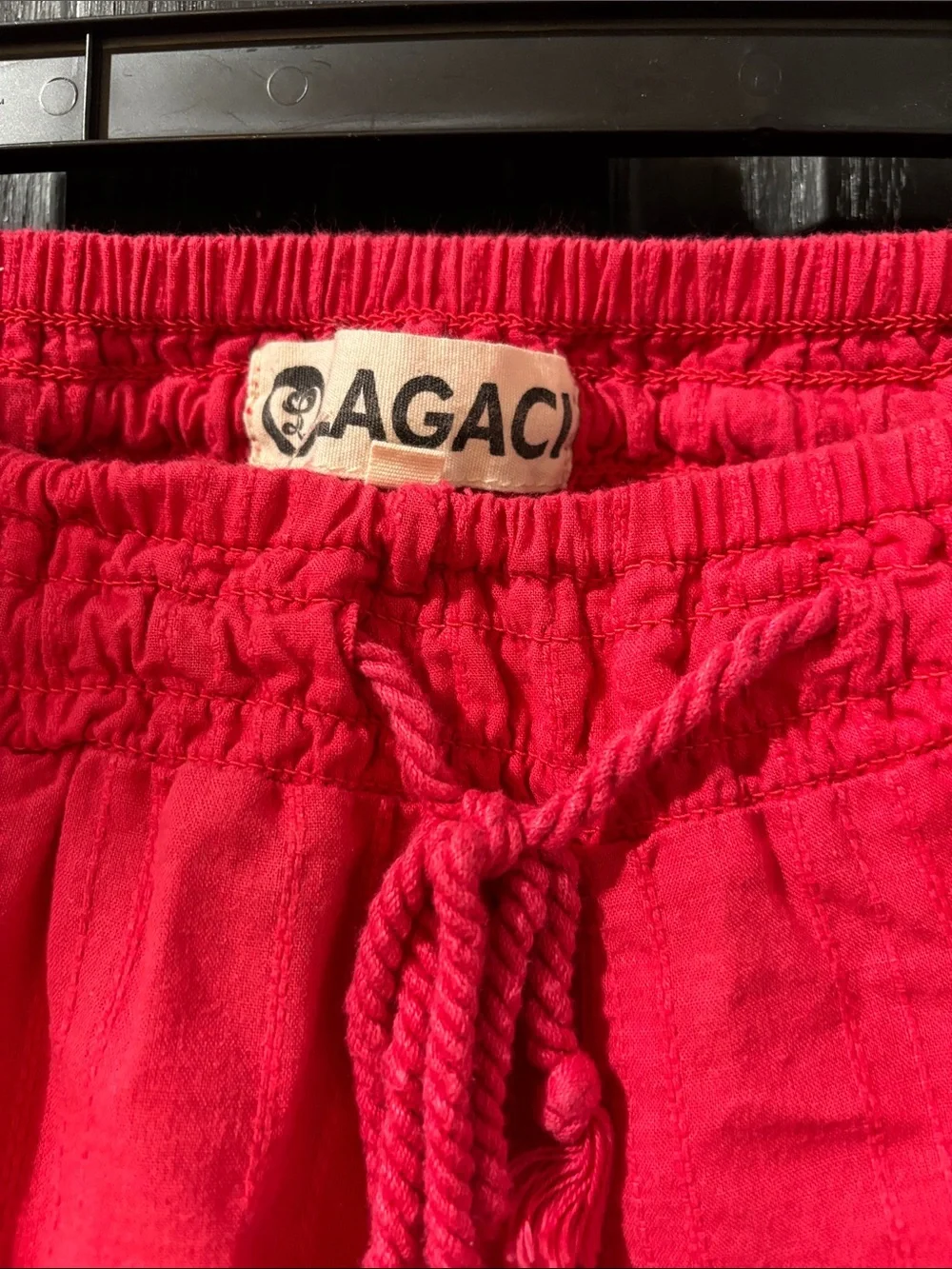Lagaci Vibrant Red Wide-Leg Drawstring Trousers - Picture 2 of 4
